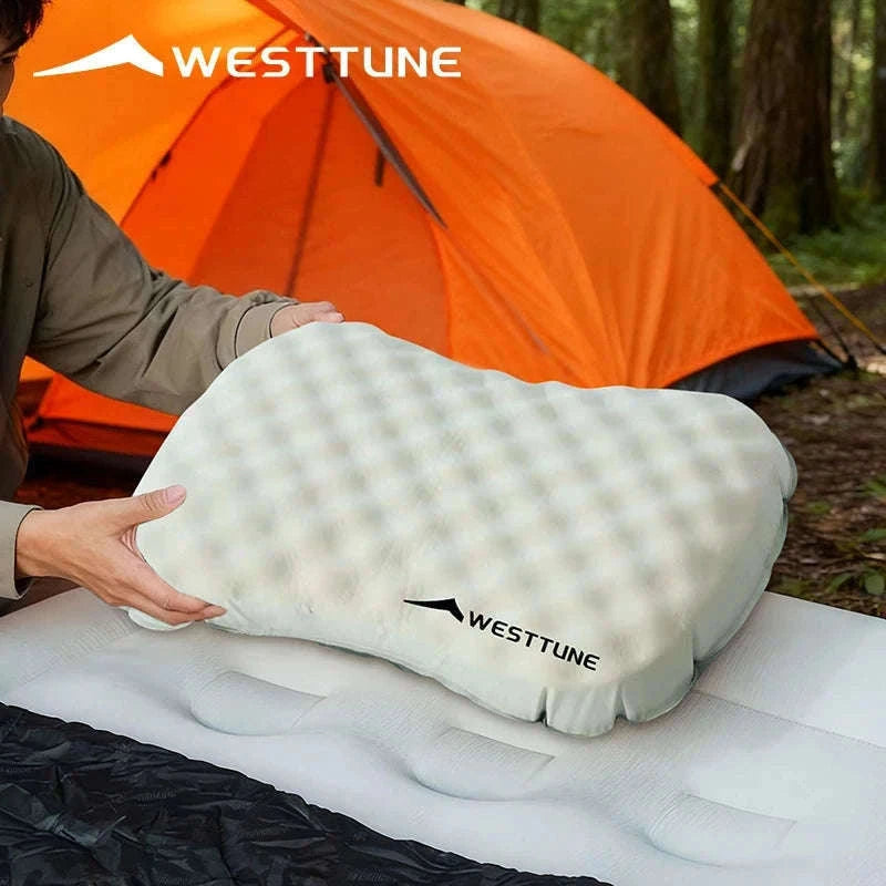Camping Inflatable Pillow for Neck and Lumbar Support-Off-white