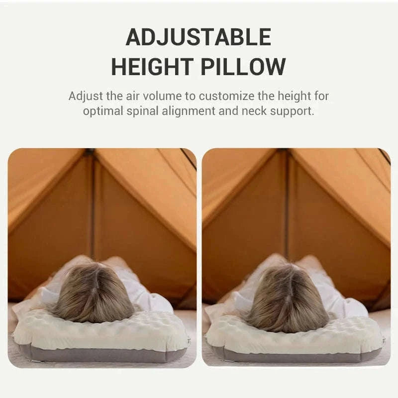 Camping Inflatable Pillow for Neck and Lumbar Support-Off-white