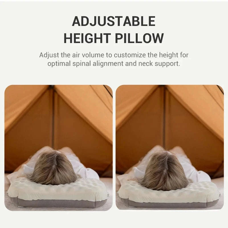 Camping Inflatable Pillow for Neck and Lumbar Support-Off-white
