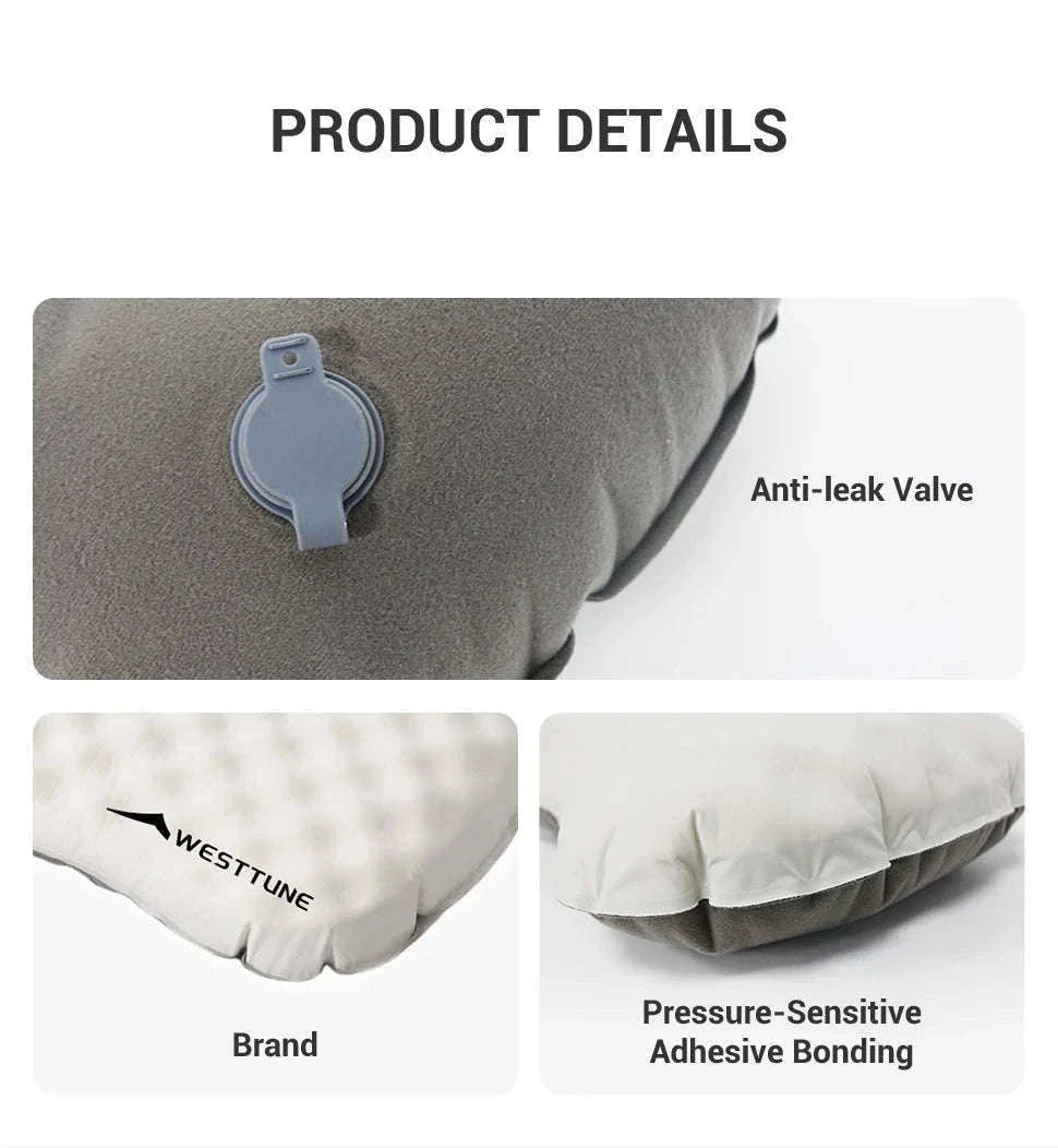 Camping Inflatable Pillow for Neck and Lumbar Support-Off-white