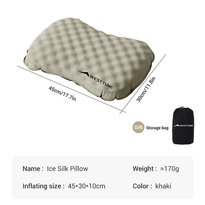 Camping Inflatable Pillow for Neck and Lumbar Support-Off-white