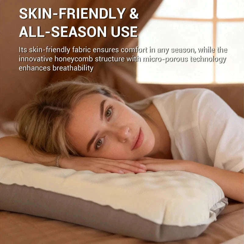 Camping Inflatable Pillow for Neck and Lumbar Support-Off-white