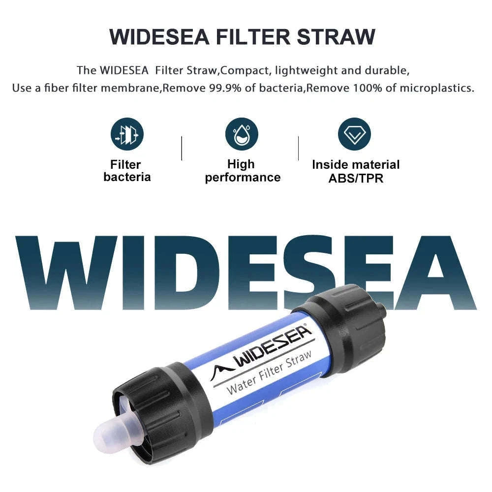 Camping Outdoor Water Purifier Straw with 0.01 Micron Filtration-Blue