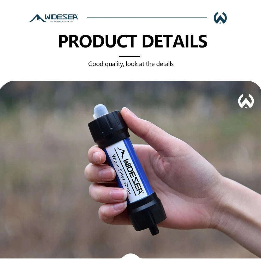 Camping Outdoor Water Purifier Straw with 0.01 Micron Filtration-Blue