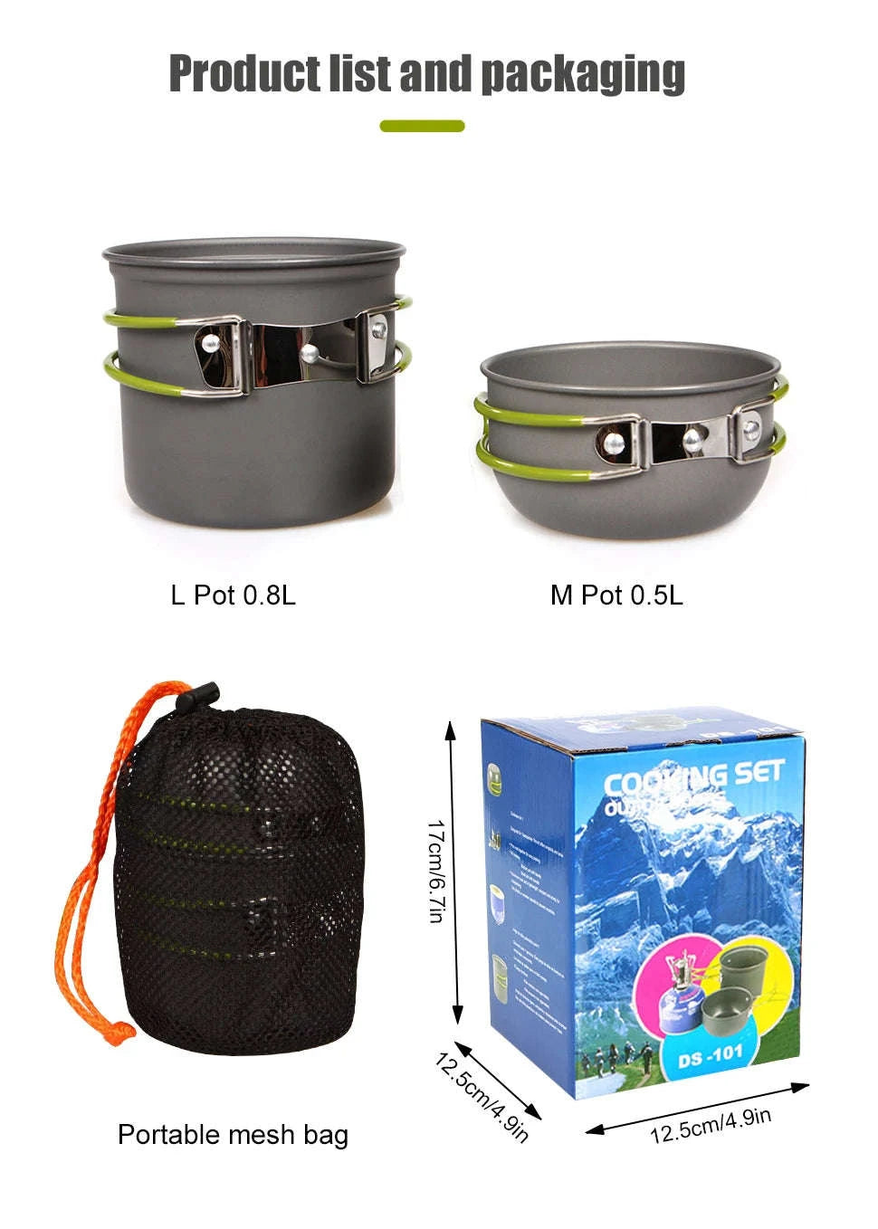 Camping Pot with Non-Stick Surface and Foldable Handle-Pot