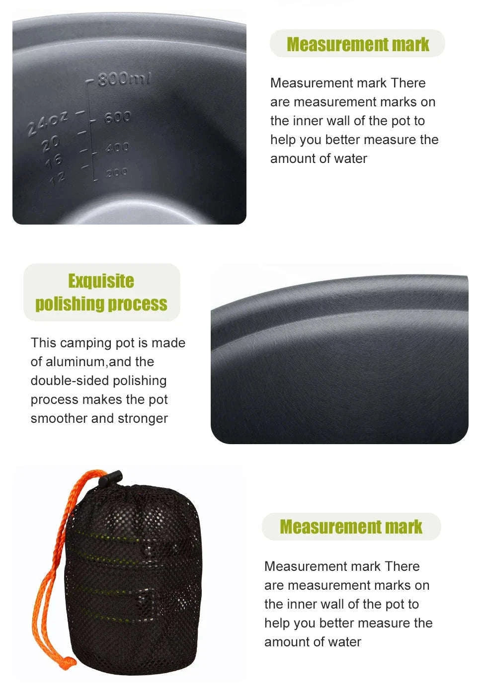 Camping Pot with Non-Stick Surface and Foldable Handle-Pot