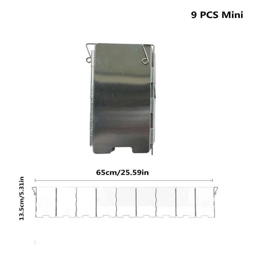 Camping Stove Wind Shield – Aluminum Alloy-8Pcs / CHINA