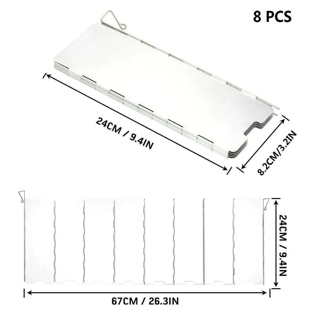 Camping Stove Wind Shield – Aluminum Alloy-8Pcs / CHINA