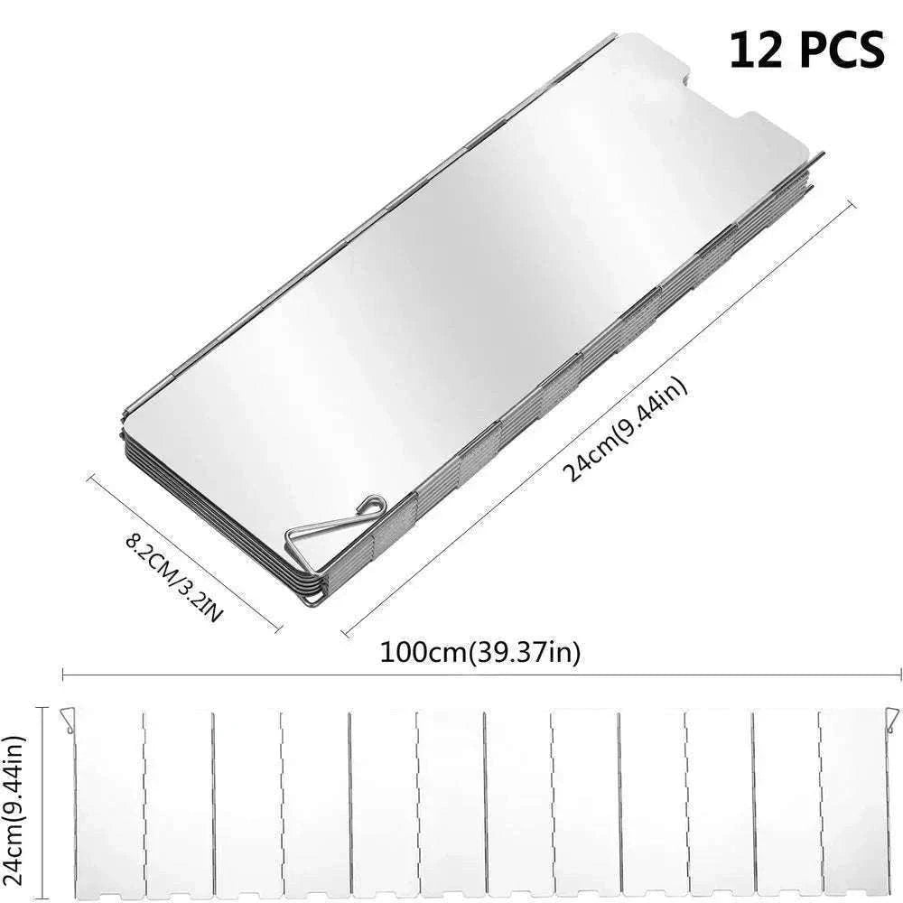 Camping Stove Wind Shield Aluminum Alloy for Stable Outdoor Cooking-8Pcs / CHINA