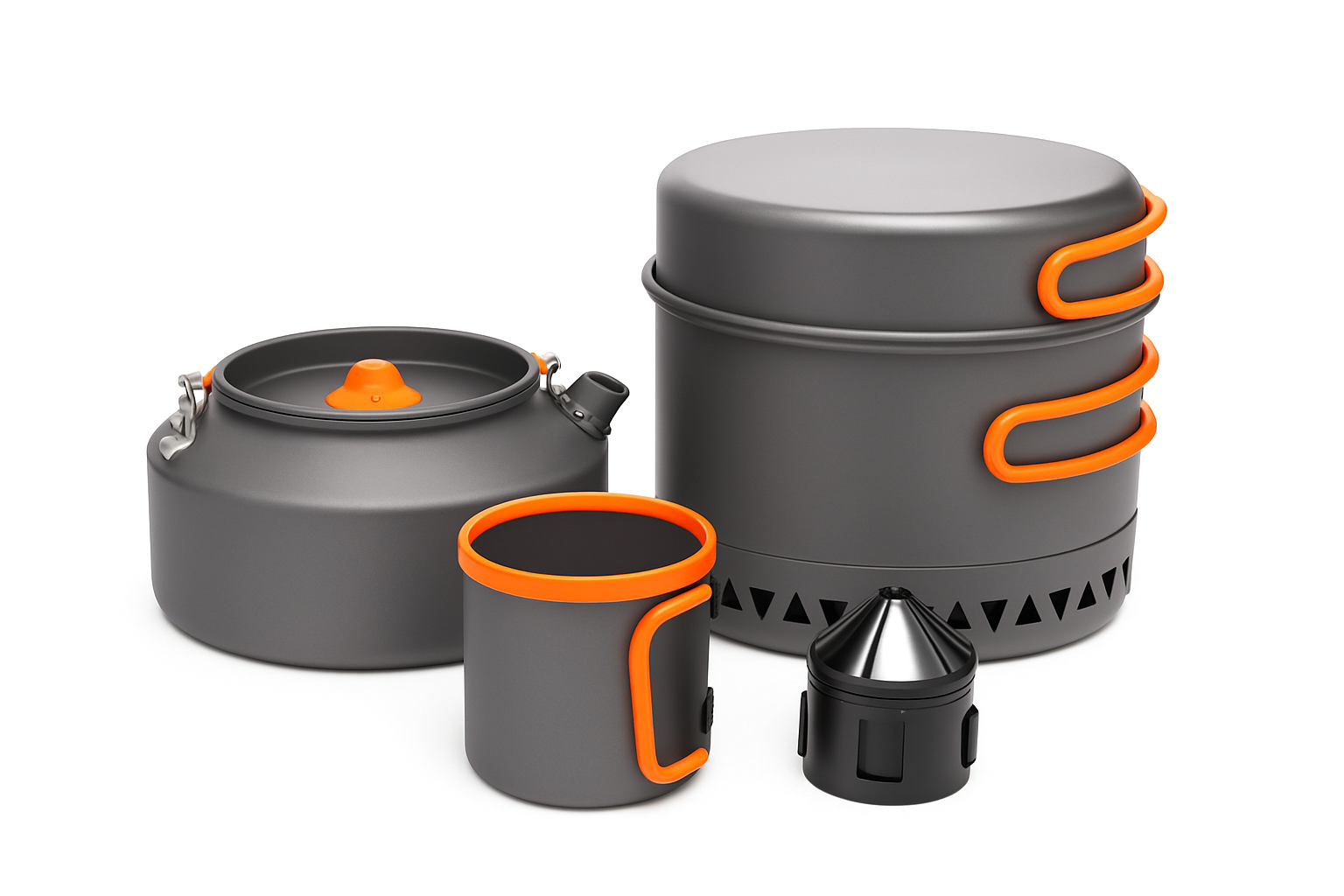 Conjunto de Louça para Camping Utensílios de Cozinha ao Ar Livre Panelas Chaleira Turística Copo de Café Filtro Equipamento de Cozinha Utensílios Caminhada Piquenique Viagem