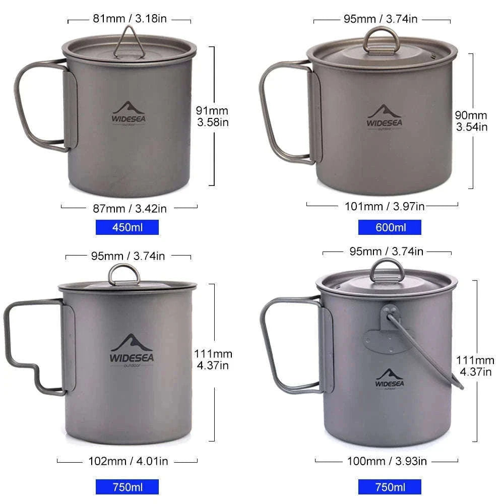 Camping Titanium Mug 0.6L-Titanium Cup 600ML / China Mainland