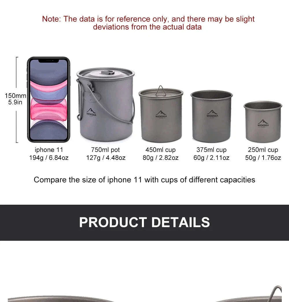 Camping Titanium Mug 0.6L-Titanium Cup 600ML / China Mainland