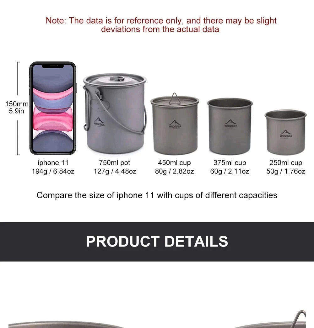 Camping Titanium Mug 0.6L-Titanium Cup 600ML / China Mainland