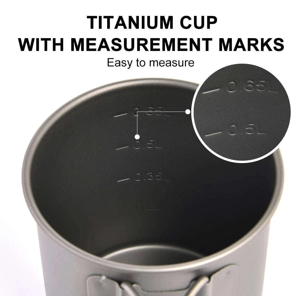 Camping Titanium Mug 0.6L-Titanium Cup 600ML / China Mainland