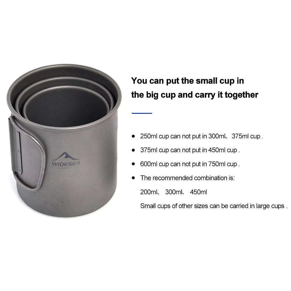 Camping Titanium Mug 0.6L-Titanium Cup 600ML / China Mainland
