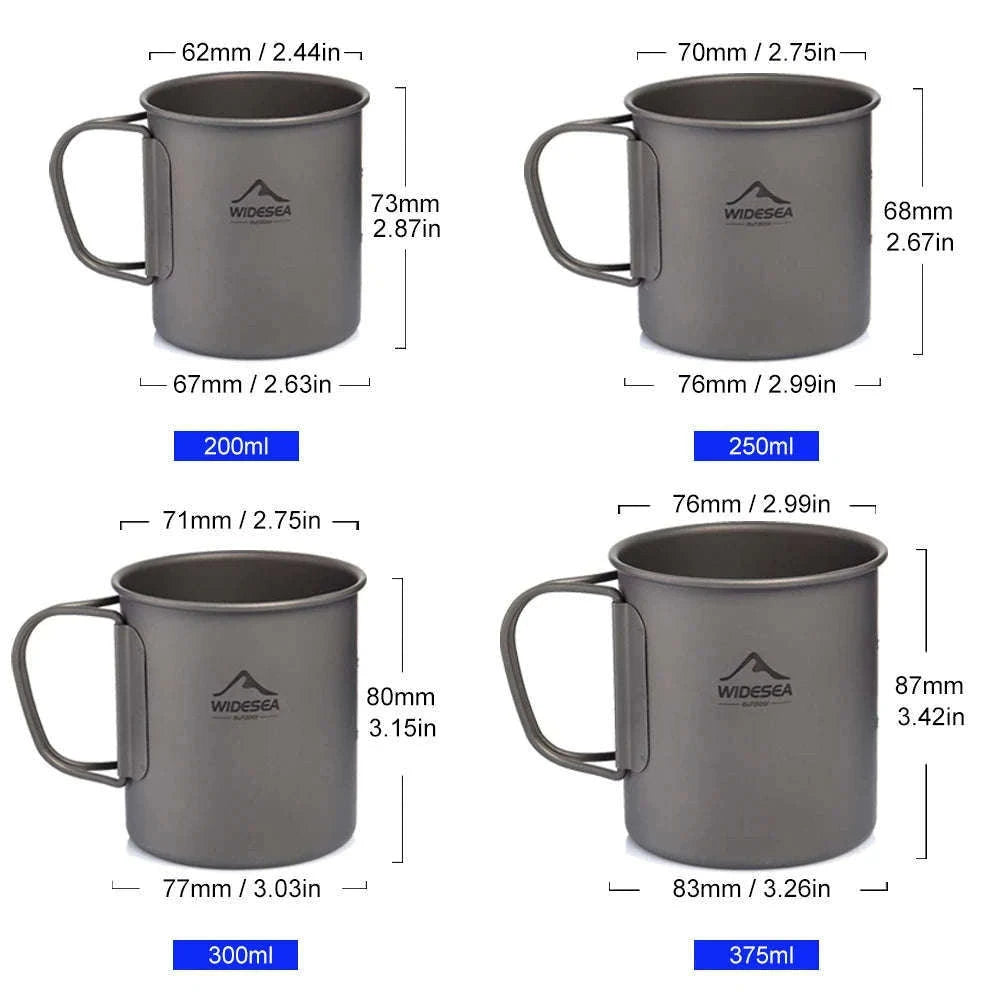 Camping Titanium Mug 0.6L-Titanium Cup 600ML / China Mainland