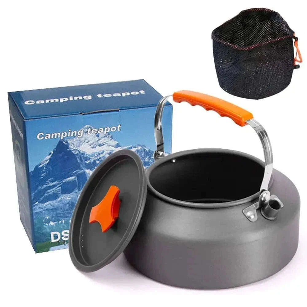Camping Water Kettle Lightweight Aluminium Alloy 1.1L for Outdoor Travel Hiking Picnic-Dark Grey