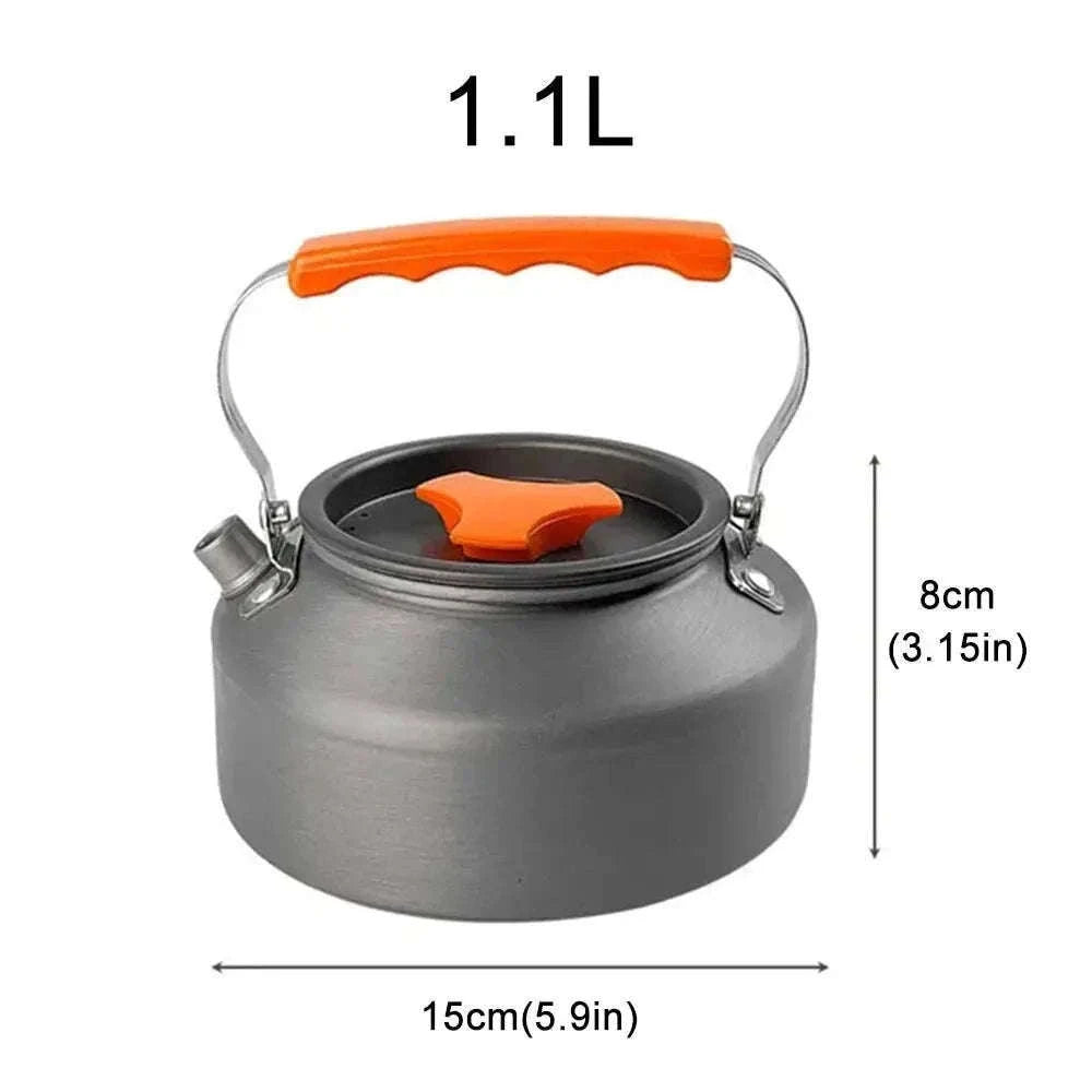 Camping Water Kettle Lightweight Aluminium Alloy 1.1L for Outdoor Travel Hiking Picnic-Dark Grey