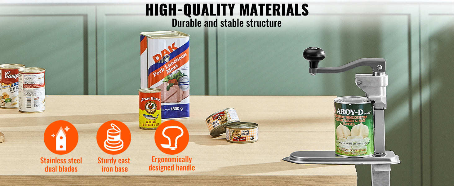 Commercial Manual Can Opener with Table Clamp & Adjustable Height