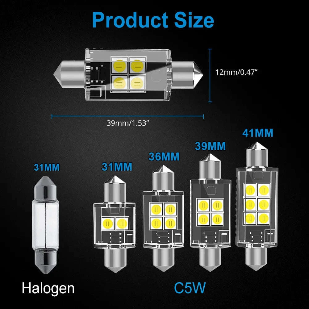CANBUS Error-Free Festoon LED Bulb 31mm 36mm 39mm 41mm 12V 3030 SMD-1PC / 36mm / Warm White