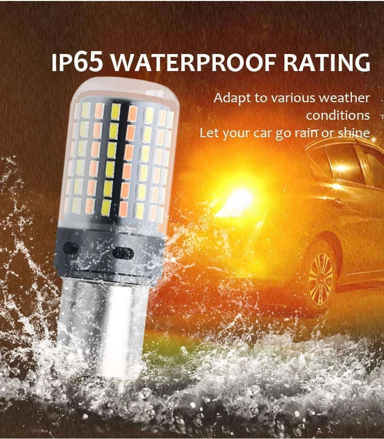 Canbus LED Turn Signal Bulbs Dual Color 12V 2-Pack-1156 BAU15S PY21W / White-Yellow