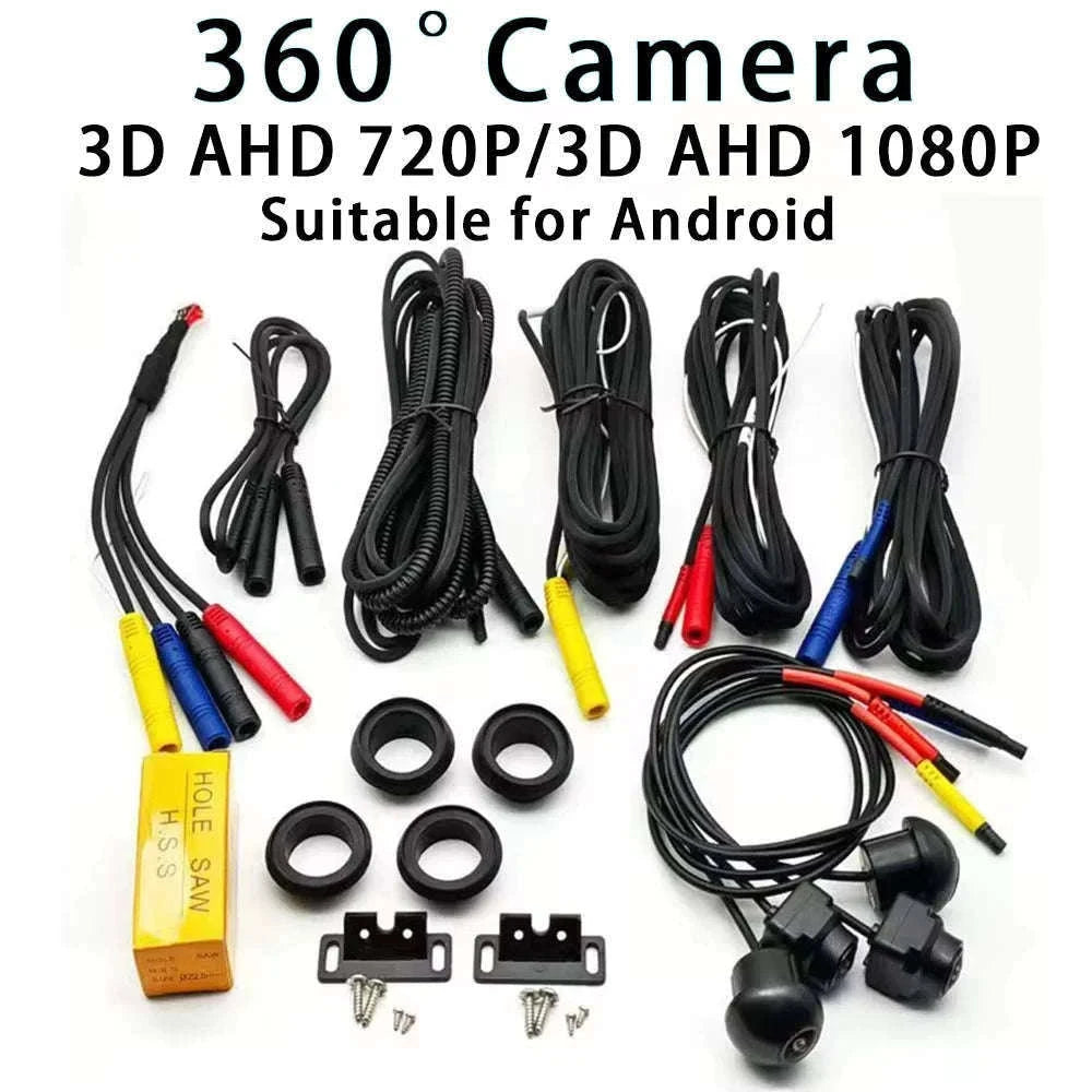 Car 360° Panoramic Camera System for Android Screens-3D 1080P