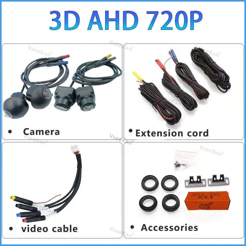 Car 360° Panoramic Camera System for Android Screens-3D 1080P