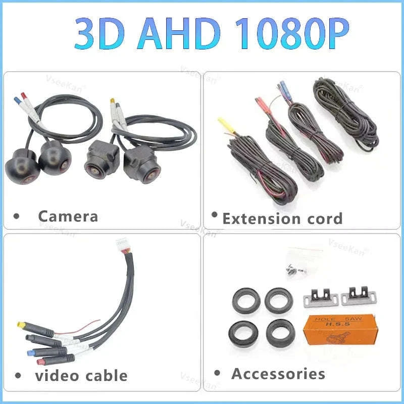 Car 360° Panoramic Camera System for Android Screens-3D 1080P