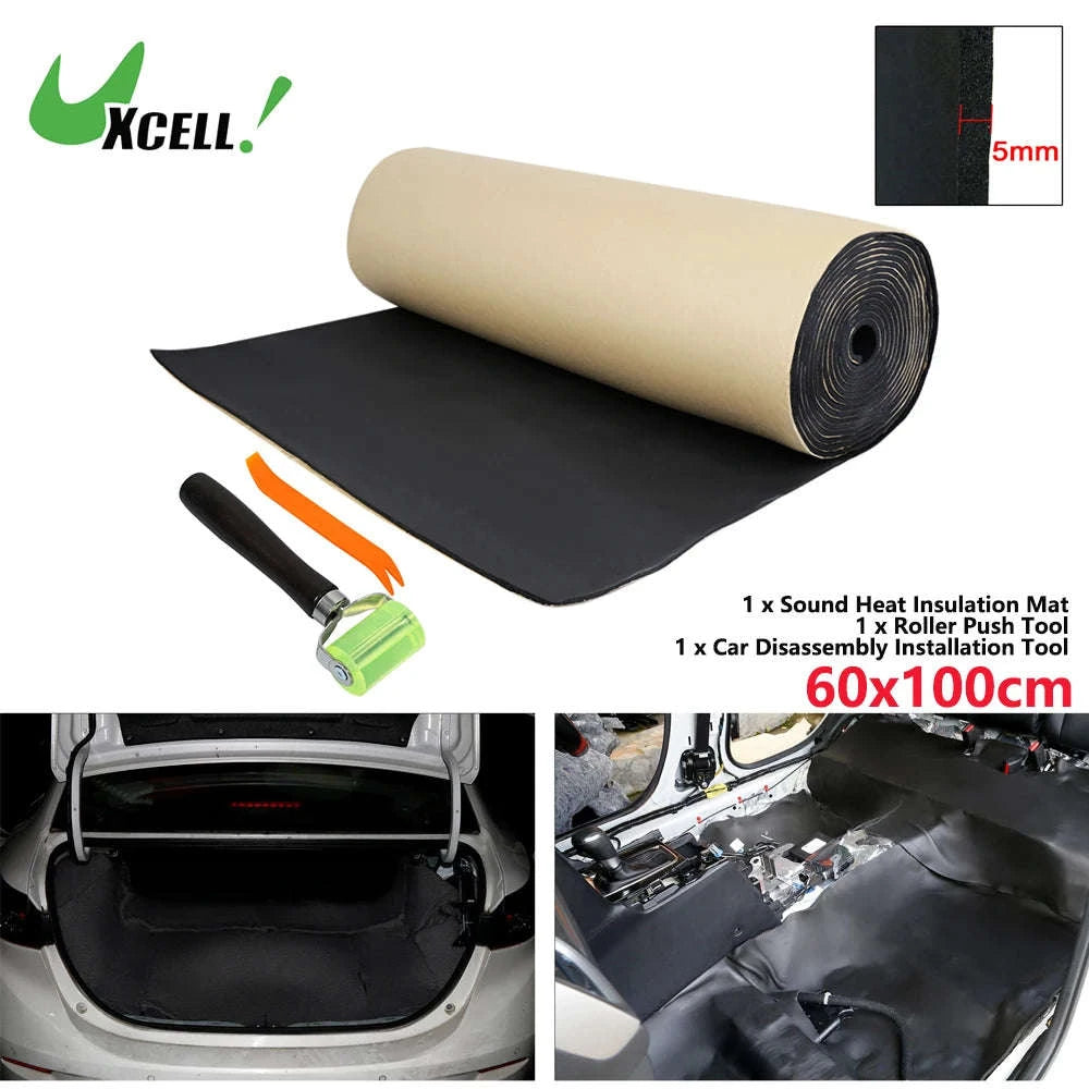 Car Acoustic Foam Sound Insulation Mat Black-5mmx200cmx50cm