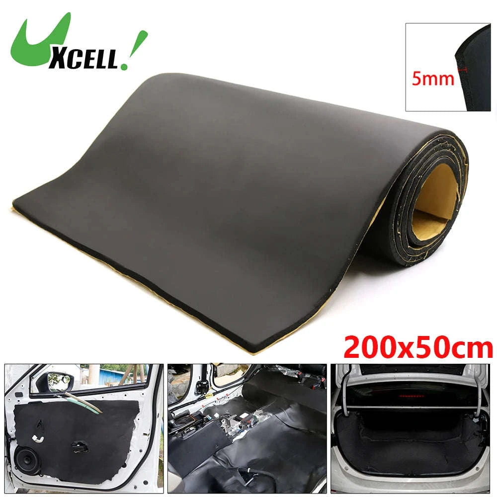 Car Acoustic Foam Sound Insulation Mat Black-5mmx200cmx50cm