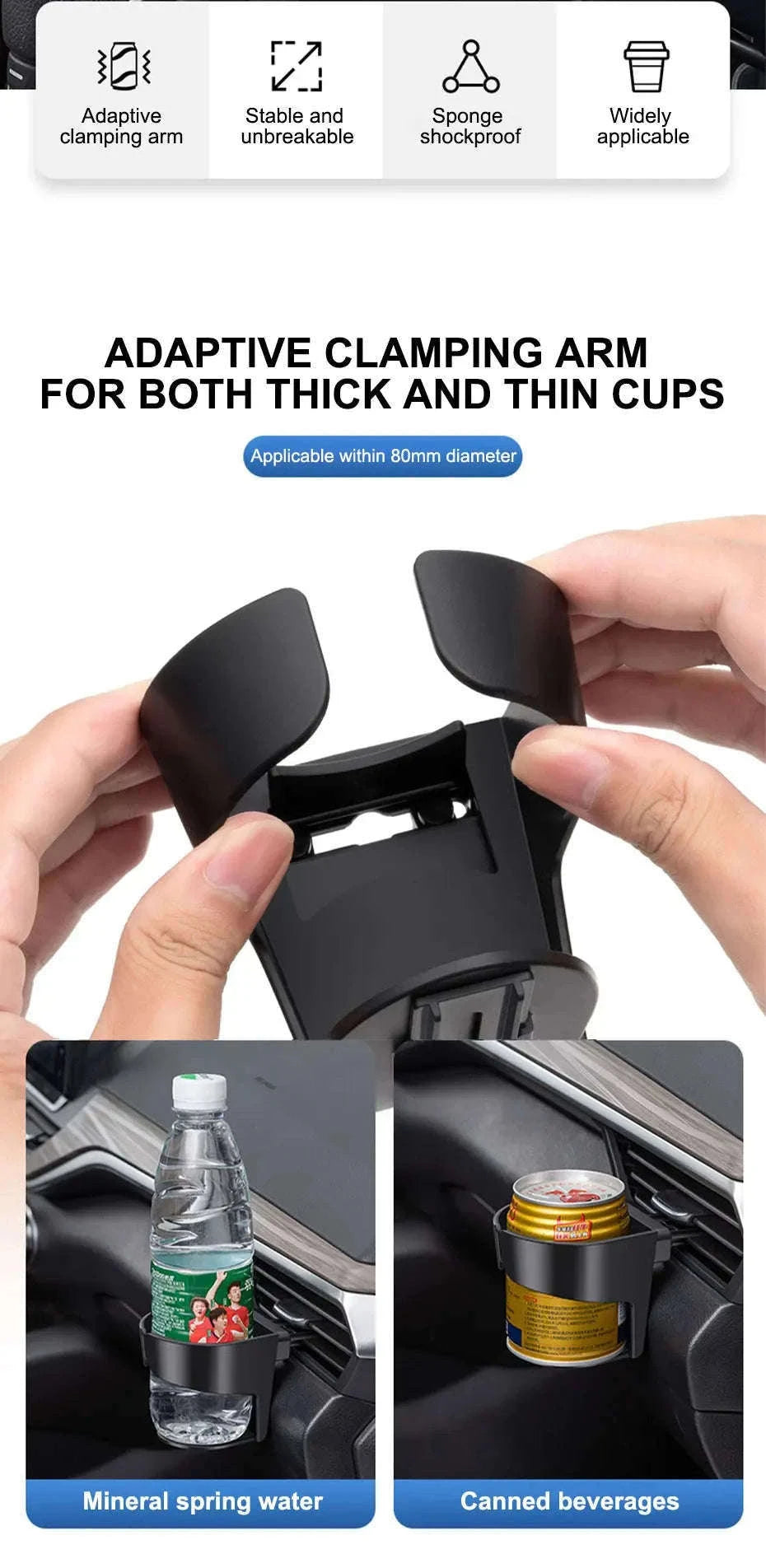 Car Air Vent Cup Holder Adjustable Bottle Mount-1pc