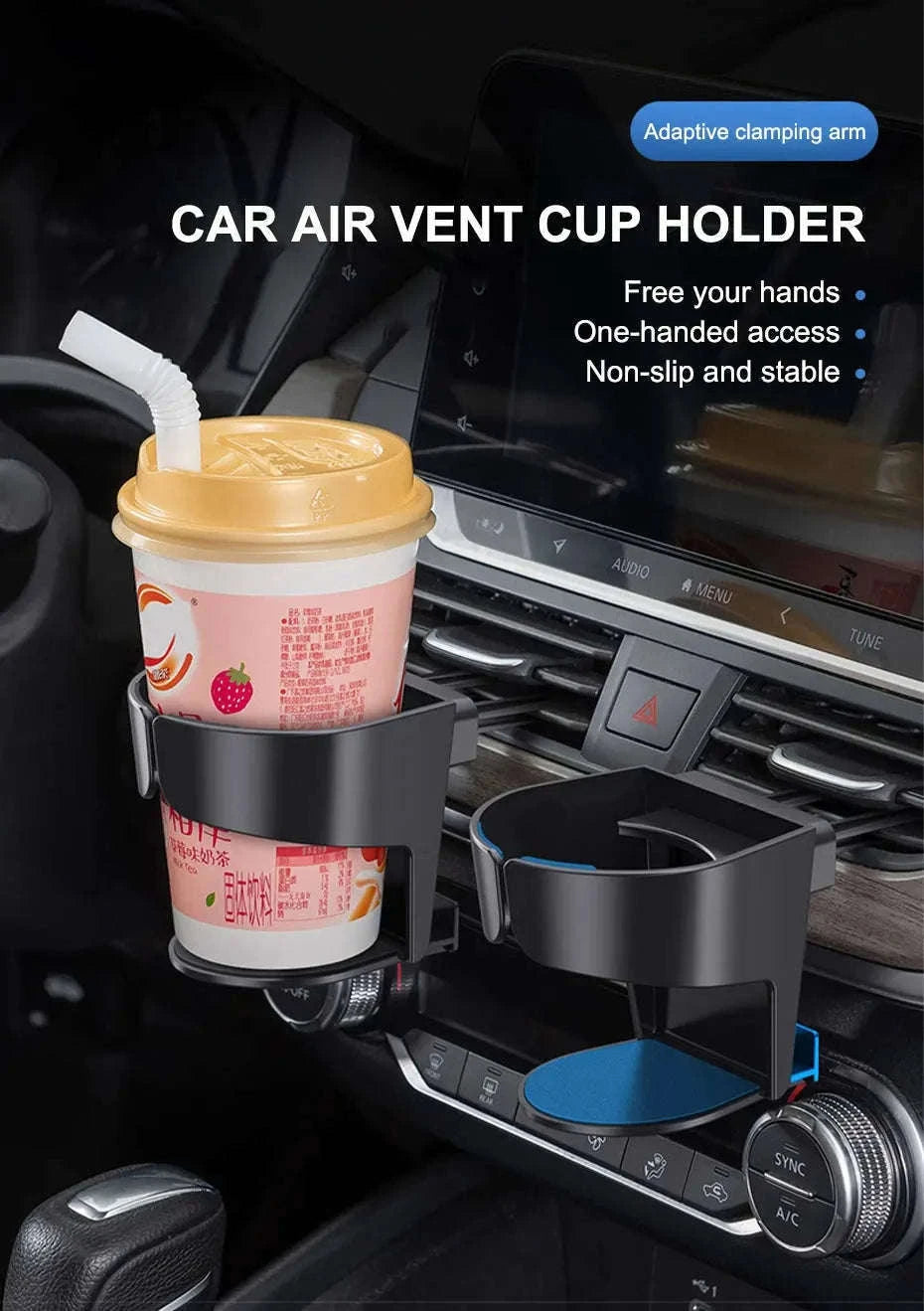 Car Air Vent Cup Holder Adjustable Bottle Mount-1pc