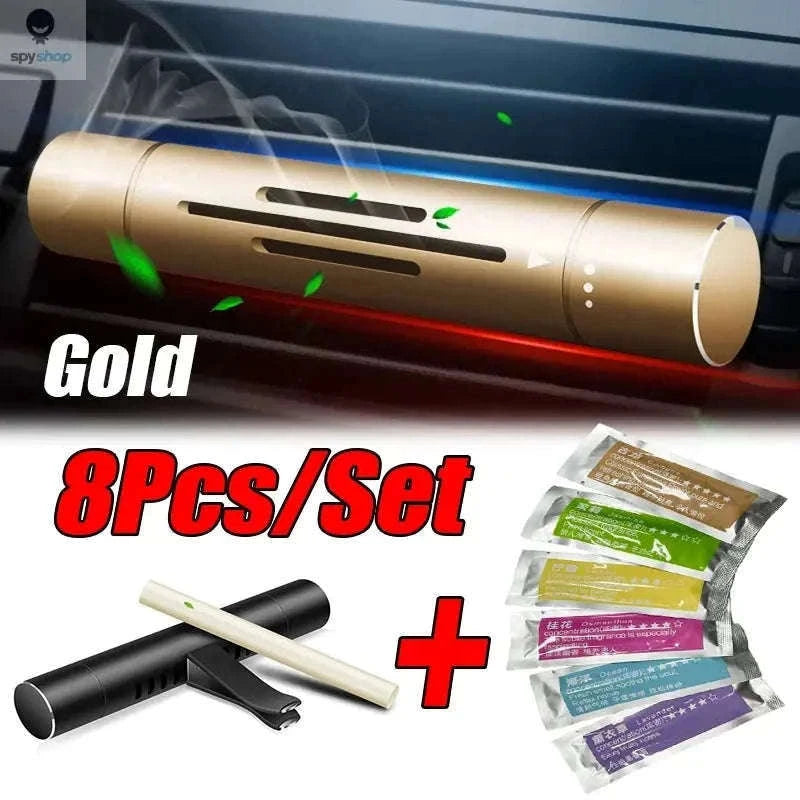 Car Air Vent Perfume Clip Set with Adjustable Fragrance Control-Red 8Pcs Set