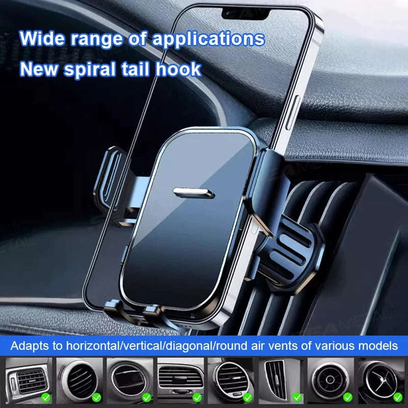 Car Air Vent Phone Holder 360-Degree Rotation Stable Phone Mount for 4.7-7.2in Smartphones-Long