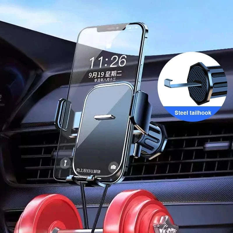 Car Air Vent Phone Holder 360-Degree Rotation Stable Phone Mount for 4.7-7.2in Smartphones-Long