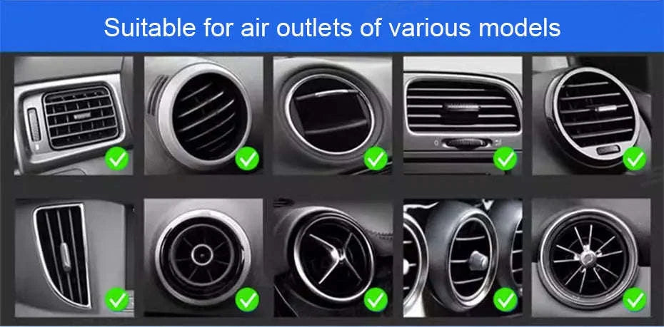 Car Air Vent Phone Holder 360-Degree Rotation Stable Phone Mount for 4.7-7.2in Smartphones-Long