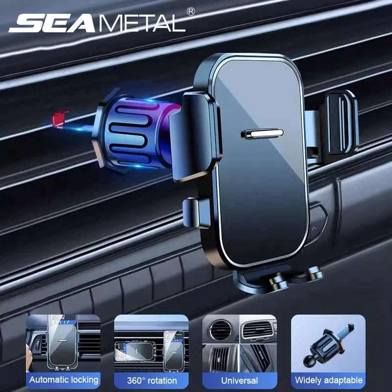 Car Air Vent Phone Holder 360-Degree Rotation Stable Phone Mount for 4.7-7.2in Smartphones-Long