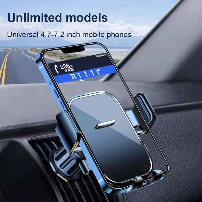 Car Air Vent Phone Holder 360-Degree Rotation Stable Phone Mount for 4.7-7.2in Smartphones-Long