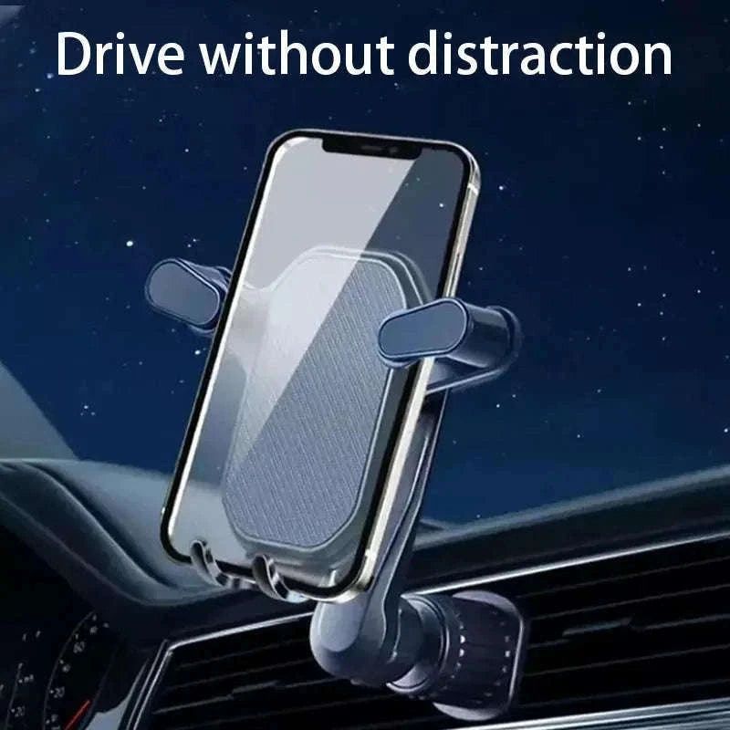 Car Air Vent Phone Holder Gravity Lock Hook Mount 360 Rotation-Long