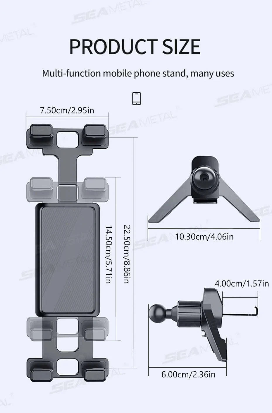 Car Air Vent Tablet Holder for 4.7-12.9 in Devices-1pc