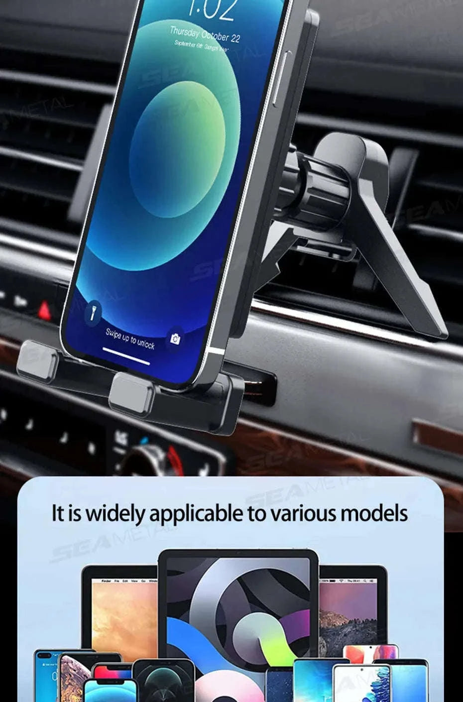 Car Air Vent Tablet Holder for 4.7-12.9 in Devices-1pc