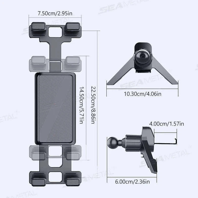Car Air Vent Tablet Holder for 4.7-12.9 in Devices-1pc