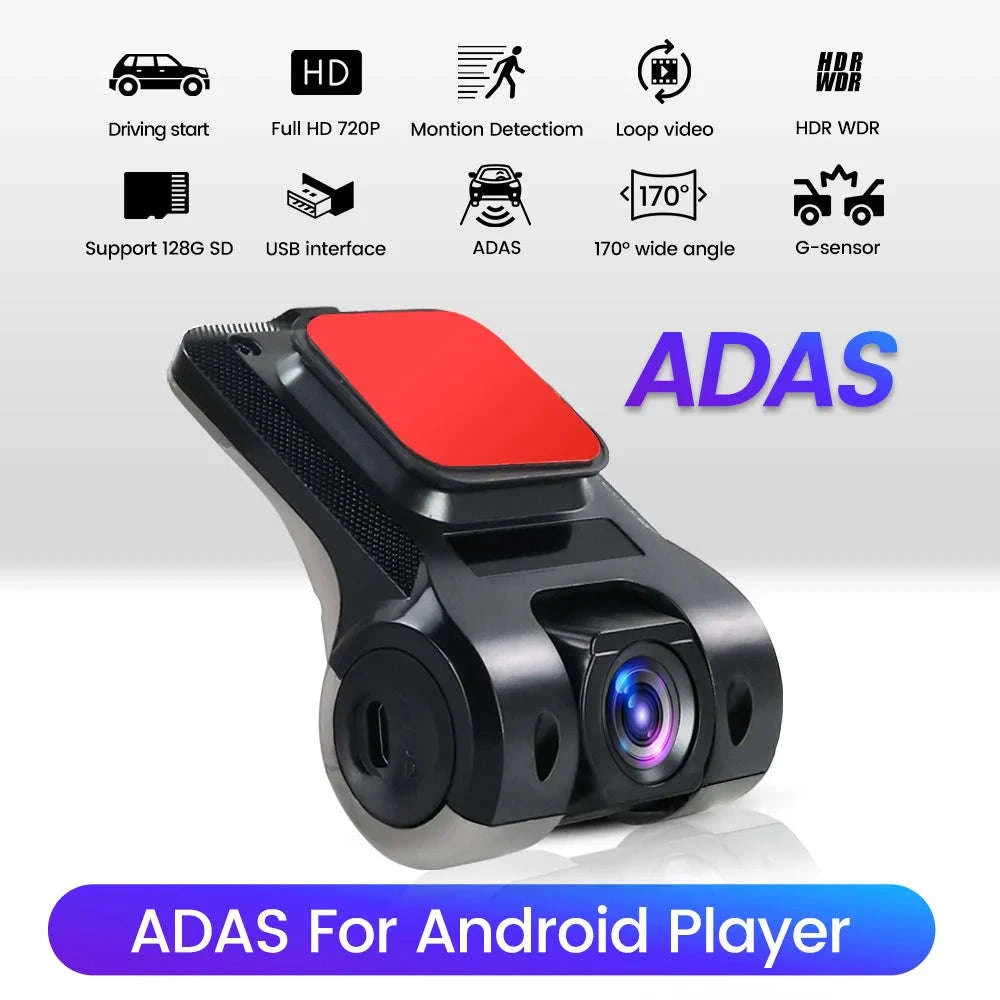 Car Android Navigator USB HD 720P 170° DVR Driving Recorder Media Comes with ADAS Driving Assistance Function Recorder Night-DVR-W6Q / China Mainland
