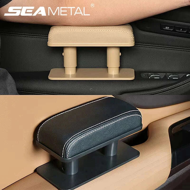 Car Arm Rest Cushion Extension Adjustable Height Elbow Support Cushion-1pc Red line