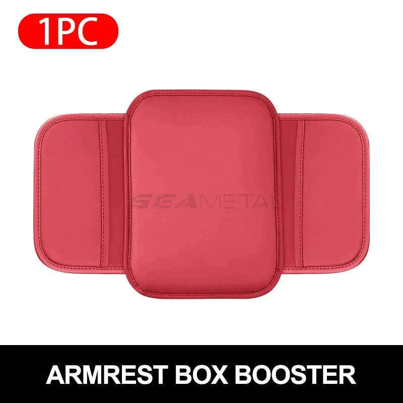 Car Arm Rest Extension Cushion with Storage Bag-Wine