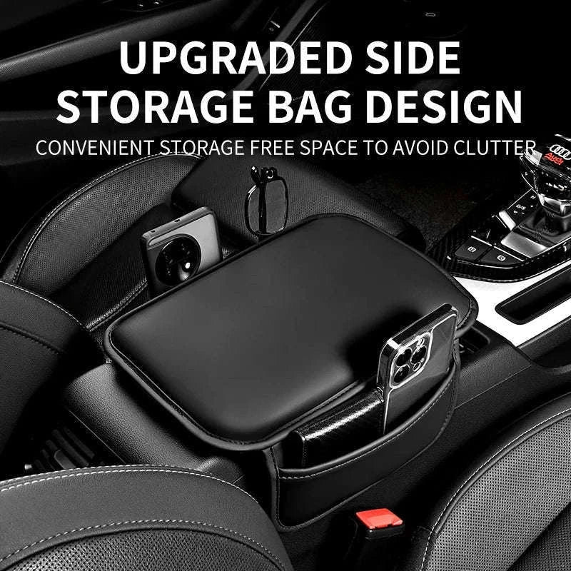 Car Arm Rest Extension Cushion with Storage Bag-Wine