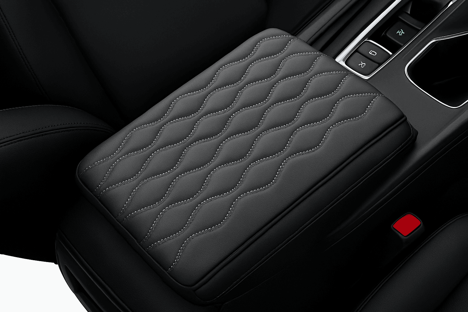 Car Armrest Box Cushion Memory Foam Console Cover-Brown / PU Leather