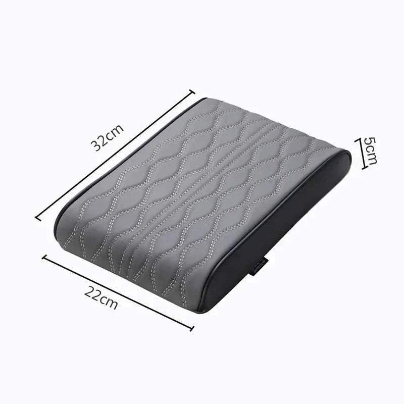 Car Armrest Box Cushion Memory Foam Console Cover-Brown / PU Leather