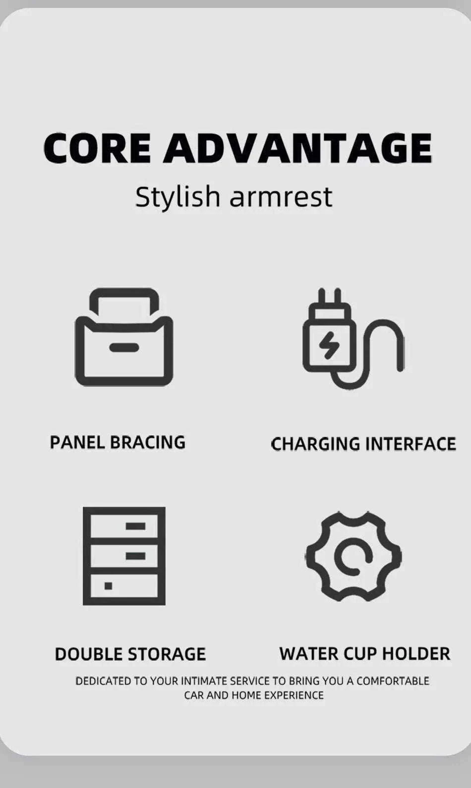 Car Armrest Box for Swift 2005-2024-C3 Black white NOUSB