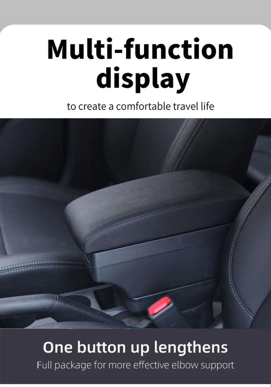 Car Armrest Box for Swift 2005-2024-C3 Black white NOUSB